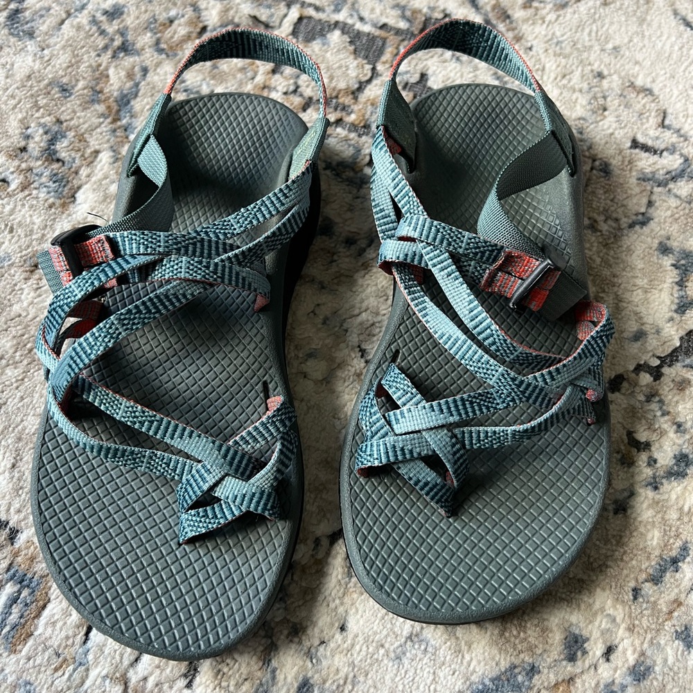 Chaco Green and Coral Women's Sandals